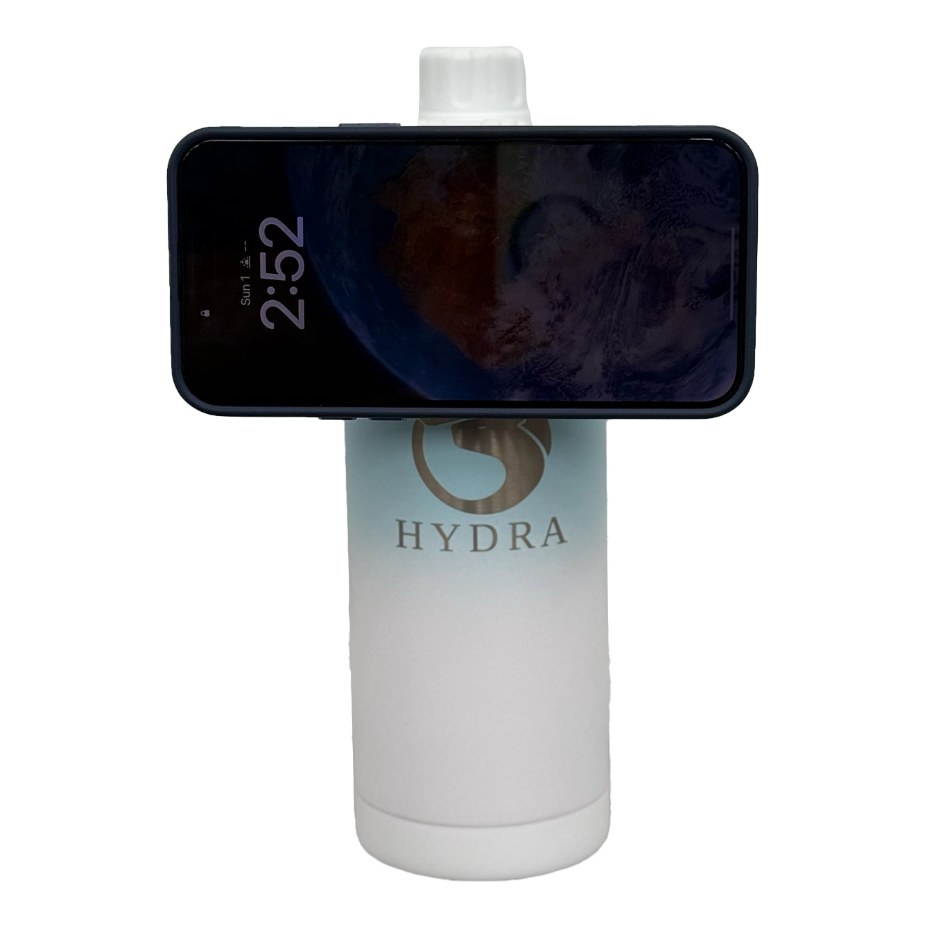 Hydra Water bottle with Phone Holder – White