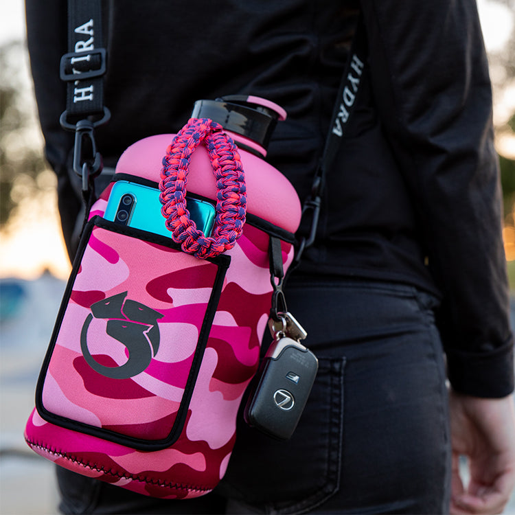 Pink Camo - 1.3L Hydra Bottle Sleeve - Neoprene Bottle Sleeve